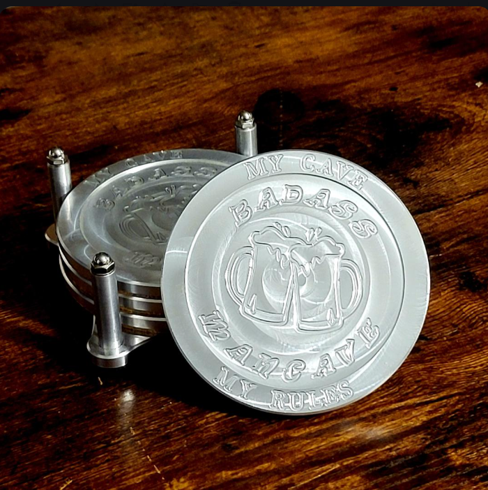 Bad Ass Man Cave Drink Coaster Set